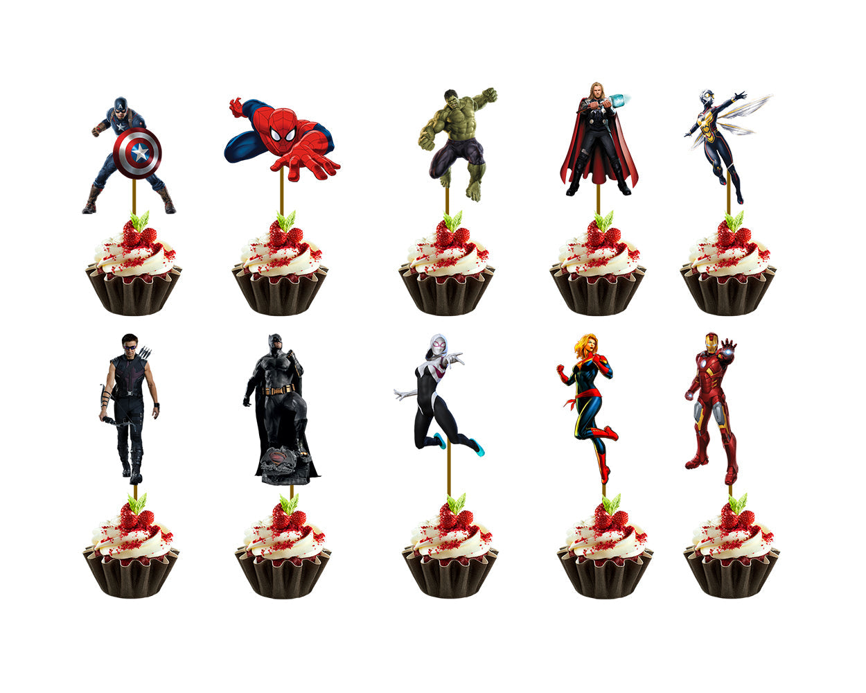 Avenger CupCake Toppers : Style 2 – ThemeLand Parties
