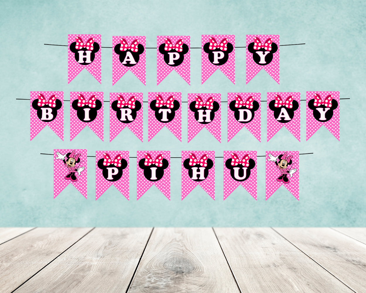 Minnie Mouse Birthday Banner : Style 1
