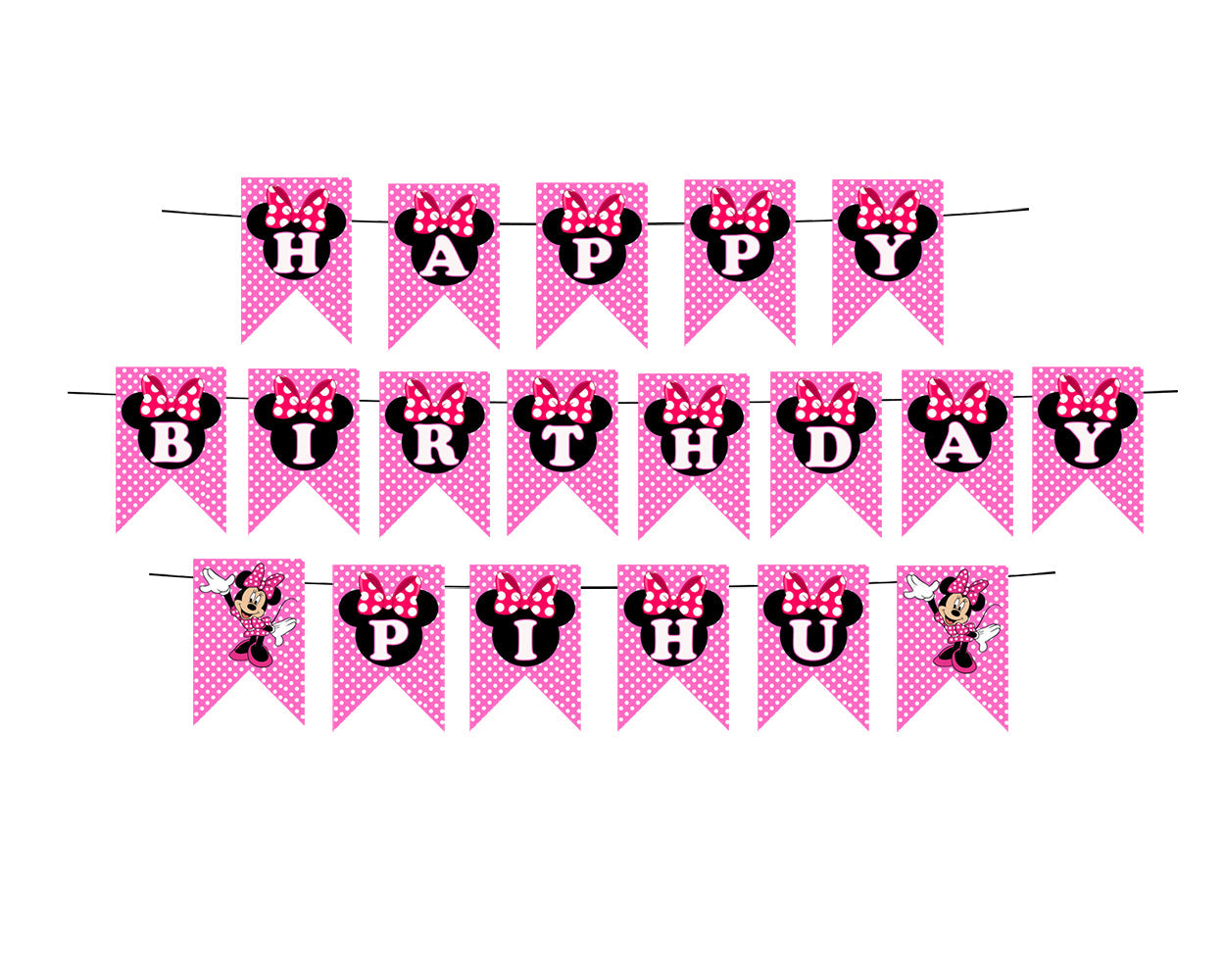 Minnie Mouse Birthday Banner : Style 1