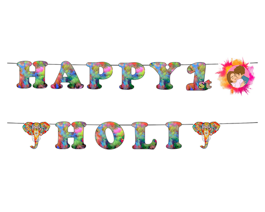 Customized Holi Banner Style 2 (Couple's 1st Holi)